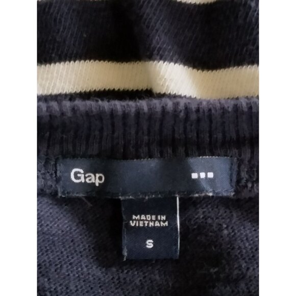 Gap Womens Blue White Striped Pullover Sweater Size Small 3/4 Sleeve Casual Knit - Picture 5 of 5